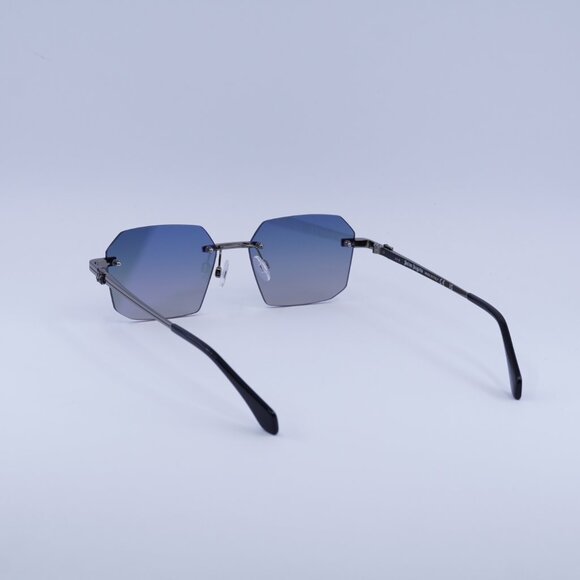 Palm Angels PERI10G QUARTZ 1007 Sunglasses Gunmetal Geometric Frame, Blue Lenses - Picture 7 of 11